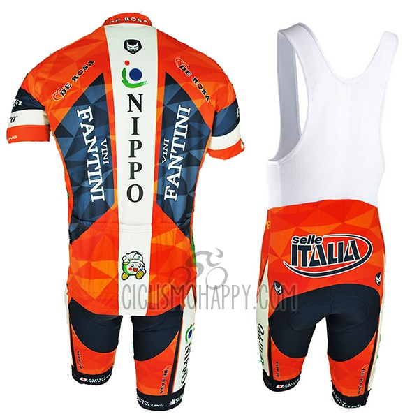 Vini Fantini Cycling Jersey Bib Short 2017 Men Short Sleeve Orange